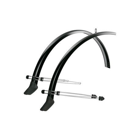 Skärmset SKS Commuter m. kompislappar 45mm Blanksvarta